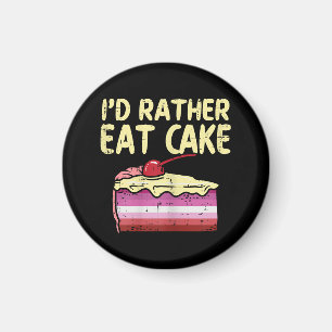 Aimant Je préférerais manger du gâteau Gay pride Drapeau