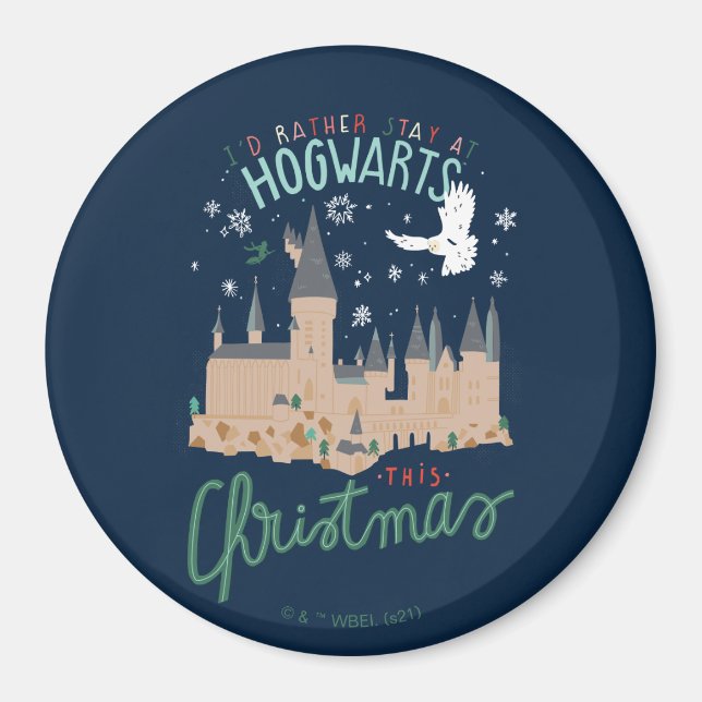 Aimant Je Préférerais Rester À Hogwarts Ce Noël (Devant)