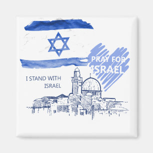 Aimant Je prie pour Israël, je suis avec Israël. Paix mon