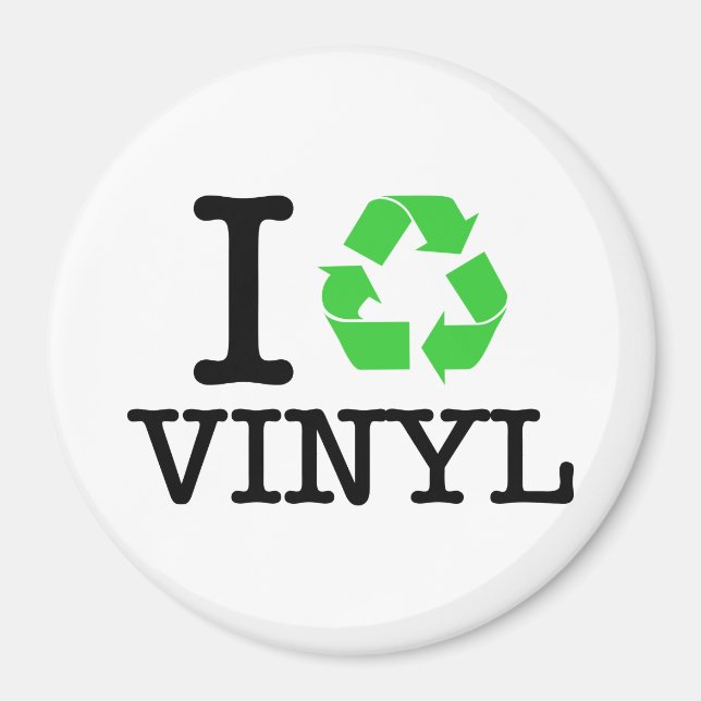 Aimant Je recycle le vinyle (Devant)