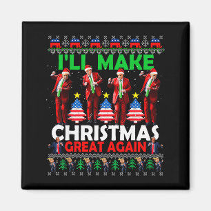 Aimant Je rendrai Noël à nouveau génial Santa Trump Dance