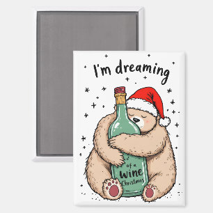 Aimant Je rêve d'un Noël de vin