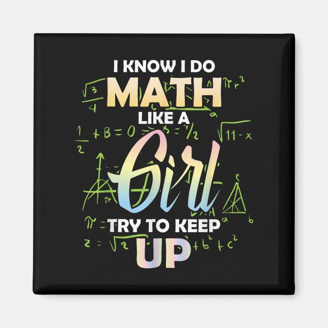 Aimant Je sais que je fais des maths comme une fille amat (Devant)