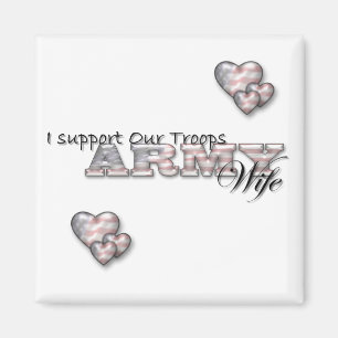 Aimant Je soutiens nos troupes/Épouse-Aimant d'armée