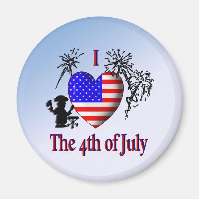 Aimant Je suis amoureux du 4 juillet (Devant)