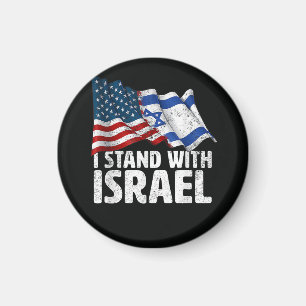 Aimant Je suis avec Israël Drapeau américain USA