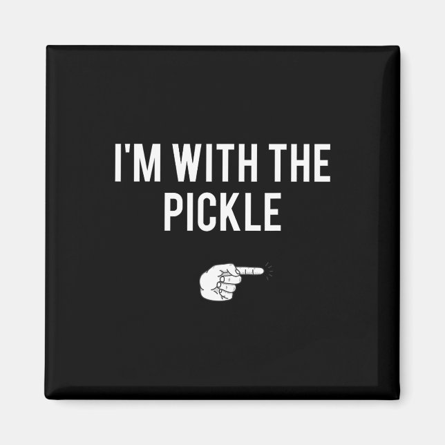 Aimant Je suis avec la fête costumée de Pickle Halloween  (Devant)