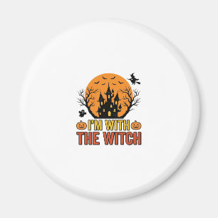 Aimant Je Suis Avec La Sorcière Design De Château Hallowe