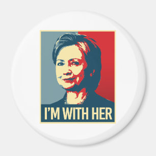 Aimant je suis avec l'affiche de hillary - -