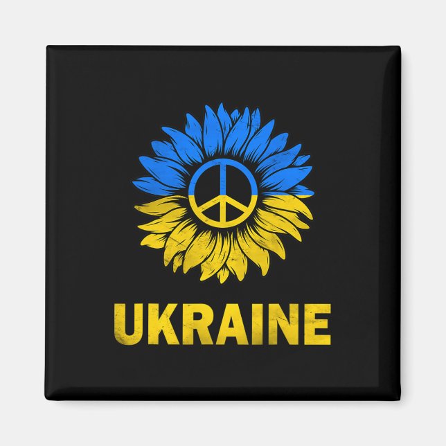 Aimant Je suis avec le drapeau de tournesol de l'Ukraine  (Devant)