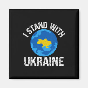 Aimant Je suis avec l'Ukraine Carte du monde Soutien Sout