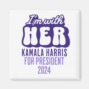 Aimant Je suis avec son texte Kamala Harris pour le Prési