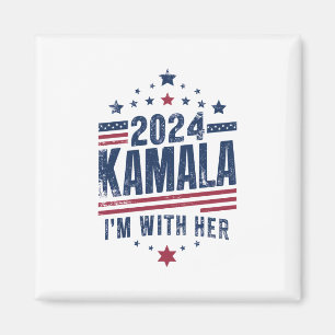 Aimant Je suis avec son vote Kamala pour 2024 Kamala-Harr