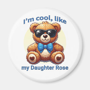 Aimant Je suis Cool Teddy Bear avec Blue Bow personnalisa