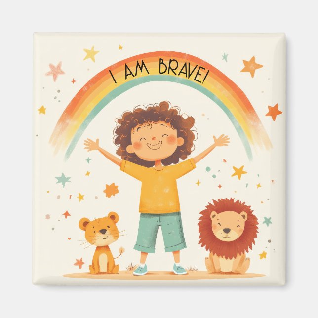 Aimant Je Suis Courageux - Affirmation Enfants (Devant)