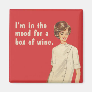 Aimant Je suis d'humeur pour une boîte de vin.