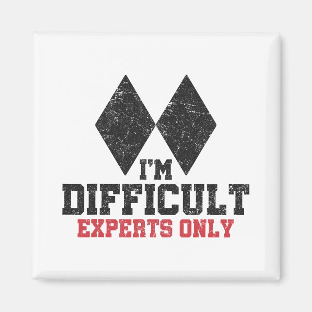 Aimant Je suis difficile Experts uniquement Funny Skier H (Devant)