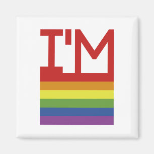 Aimant Je suis Gay   drapeau arc-en-ciel