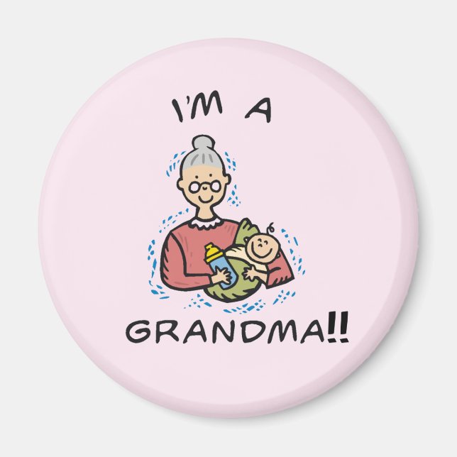 Aimant Je suis grand-mère et bébé (Devant)