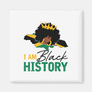 Aimant Je Suis Histoire Noire Jamaïque Reine Et Drapeau J