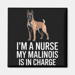 Aimant Je suis infirmière, mon Malinois est responsable D