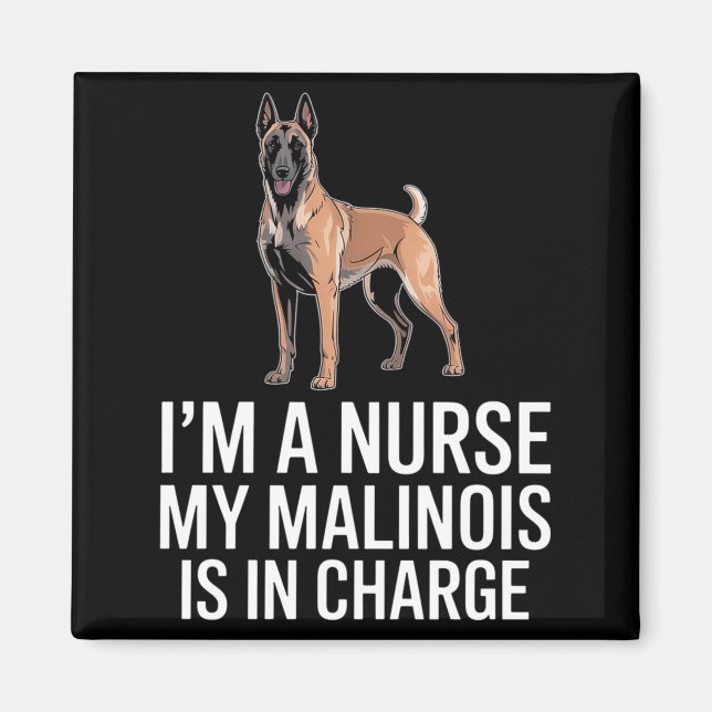 Aimant Je suis infirmière, mon Malinois est responsable D (Devant)