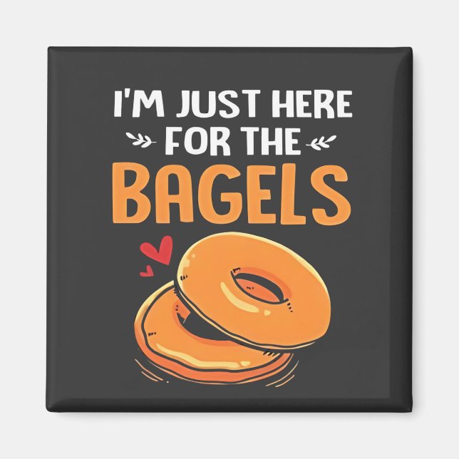 Aimant Je suis juste là pour la nourriture juive Bagels (Devant)