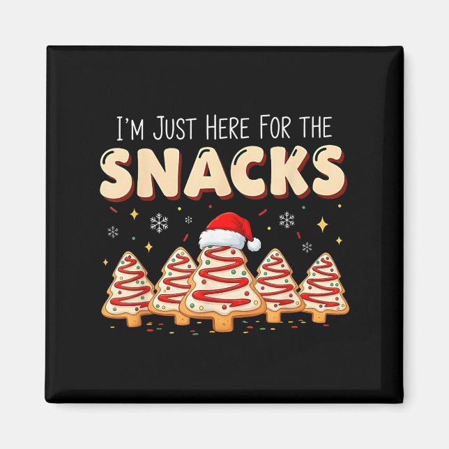 Aimant Je suis juste là pour les gâteaux de Noël Snacks D (Devant)