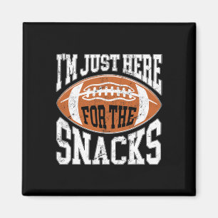 Aimant Je suis juste là pour les snacks drôle de football