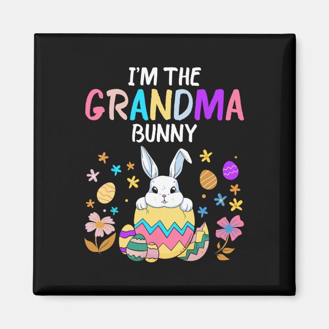 Aimant Je suis La Grand-Mère Bunny Joyeuse Rabbin de la f (Devant)