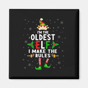 Aimant Je suis l'aîné Elf Xmas Elf Sibling Cousin Matchin