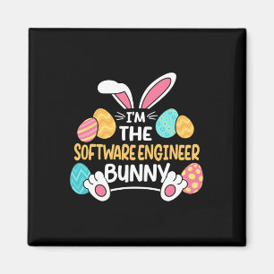 Aimant Je suis le développeur de logiciels Bunny Pâques 