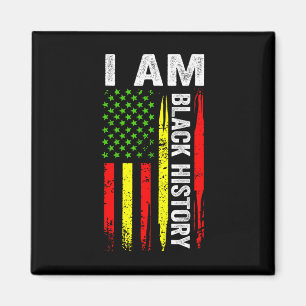 Aimant Je suis le drapeau afro-américain du Mois de l'his