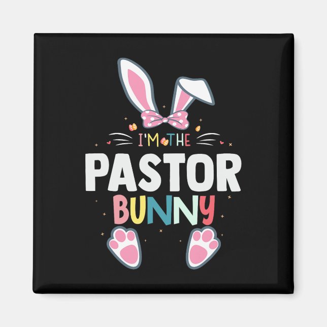 Aimant Je suis le lapin de Pâques du pasteur Jour de Pâqu (Devant)