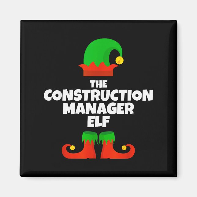 Aimant Je suis le manager de construction Elf Famille Pyj (Devant)