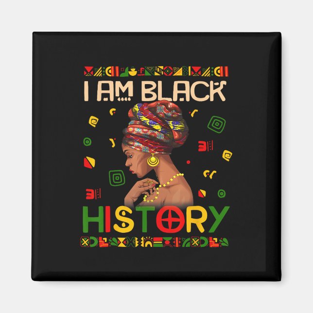 Aimant Je suis le Mois de l'Histoire des Noirs Afro-Améri (Devant)