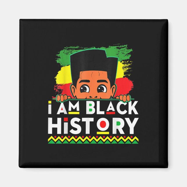Aimant Je suis le Mois de l'Histoire des Noirs Garçons Af (Devant)