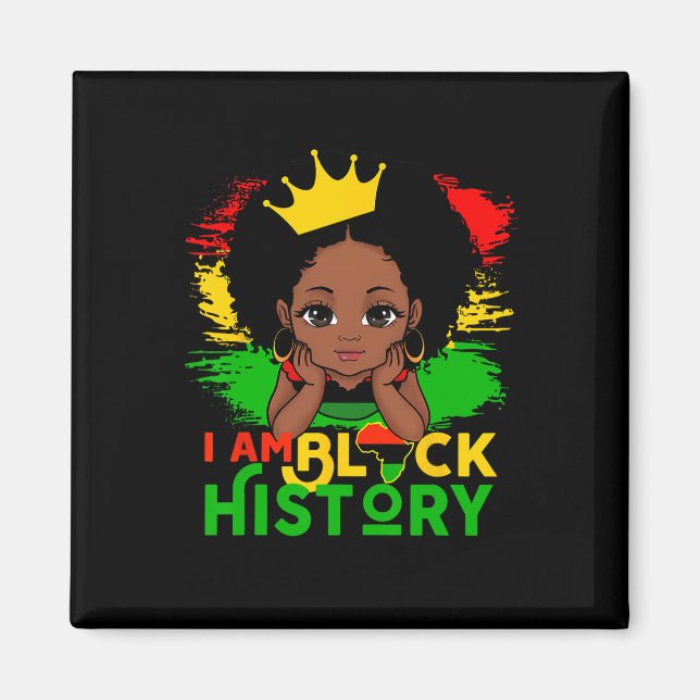 Aimant Je suis le Mois de l'Histoire des Noirs Mignonne F (Devant)