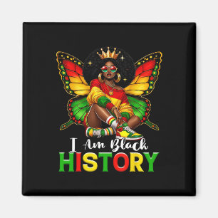 Aimant Je suis Mois de l'histoire des Noirs Papillon Afro