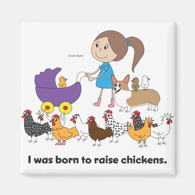 Aimant Je suis né pour élever le poulet (Devant)