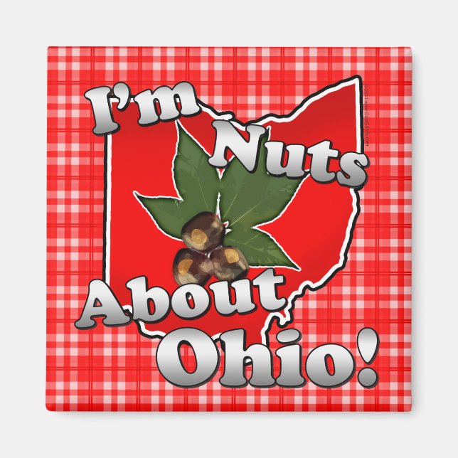 Aimant Je suis Noix à propos de l'Ohio, Drôle coquin rous (Devant)