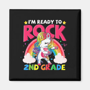 Aimant Je suis prête à faire du rock de 2e année Unicorn