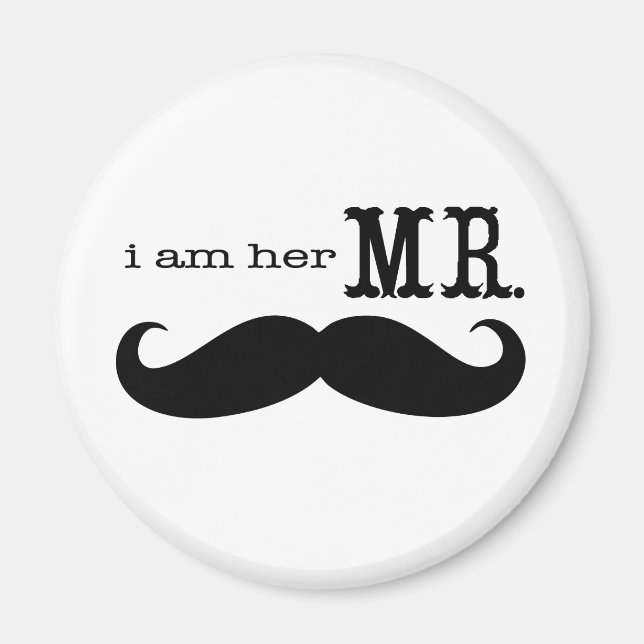 Aimant Je suis Son M. Mustache Grooms Cadeaux (Devant)