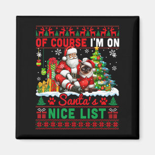 Aimant Je suis sur Père Noël Xmas Nice Liste Sweater Père