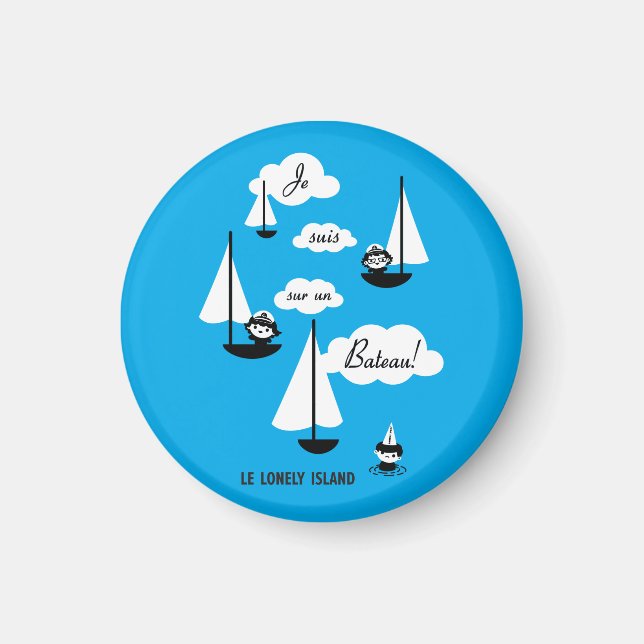 Aimant Je suis sur un Bateau ! (Devant)