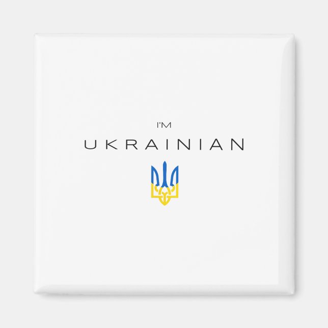 Aimant Je suis ukrainien - Je suis d'Ukraine Drapeau trid (Devant)