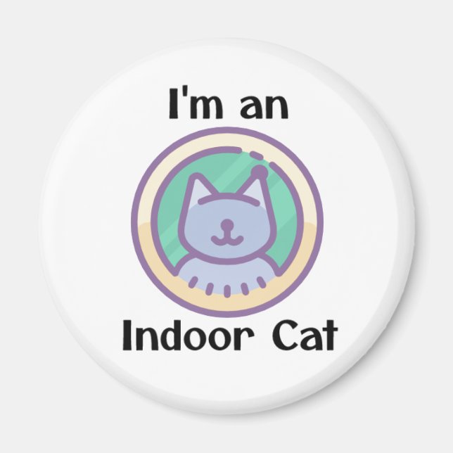 Aimant Je suis un chat d'intérieur (Devant)