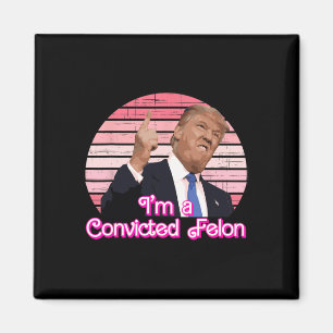 Aimant Je suis un criminel condamné Trump modèle vintage