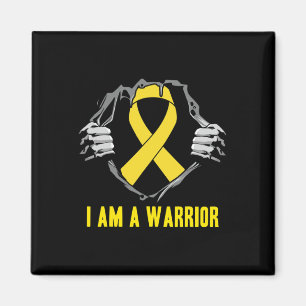Aimant Je suis un guerrier - Sensibilisation au cancer in