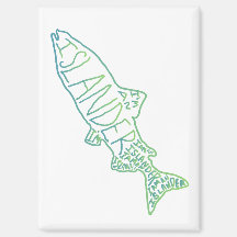 "Je suis un insulaire" poisson dessiné à la main C
